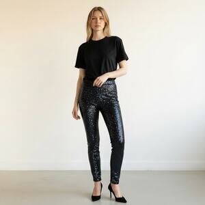 ROTATE Birger Christensen Alicia Sequin Pants Black EU 32 US 0 NWT RT029